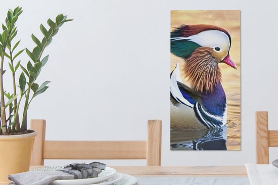 Tableau Peinture Canard - Water - Animal - 20x40 cm - Décoration murale