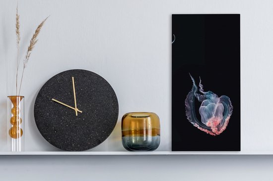 Tableau sur toile Méduse - Animaux aquatiques - Zwart - 20x40 cm - Décoration murale