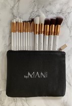 Bymani - Make up brush set - Wit - Make up kwasten - 15 delige set
