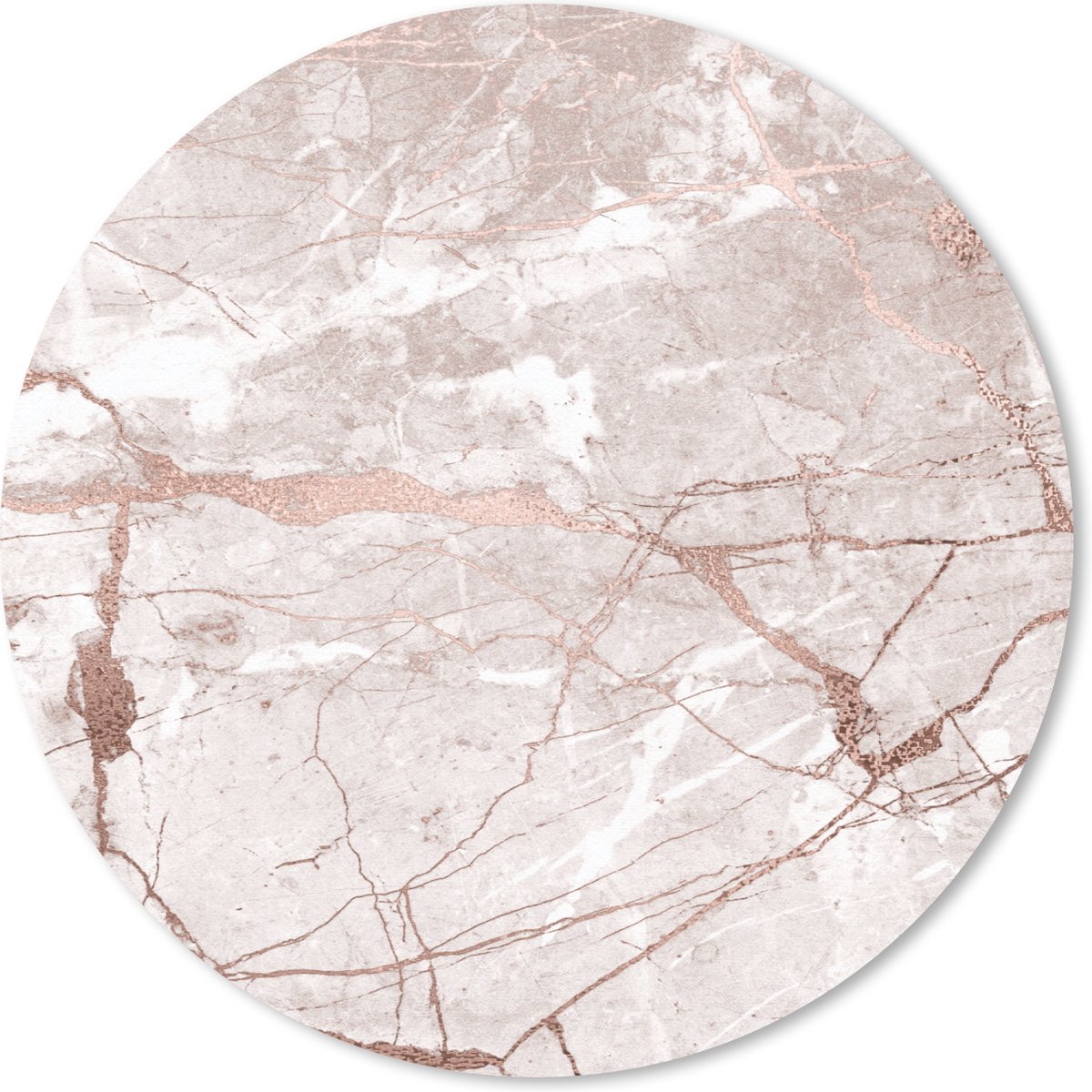 Muismat rond 20x20 cm - Mousepad Marmer - Oud roze - Roze - Ronde muismatten