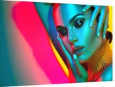 Colorful Woman - Foto op Dibond - 60 x 40 cm