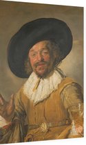 De vrolijke drinker, Frans Hals - Foto op Dibond - 60 x 90 cm
