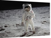 Buzz Aldrin walks on the moon (maanlanding) - Foto op Dibond - 60 x 40 cm