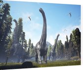 Dinosaurus groep langnekken (Alamosaurus) - Foto op Dibond - 40 x 30 cm