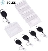 Bolke® - Badgehouder - Badgehouder met trekkoord - badge met clip - badge met afrolmechanisme - Badgehouder verpleegkundige - Naamplaatje - set van 5 stuks