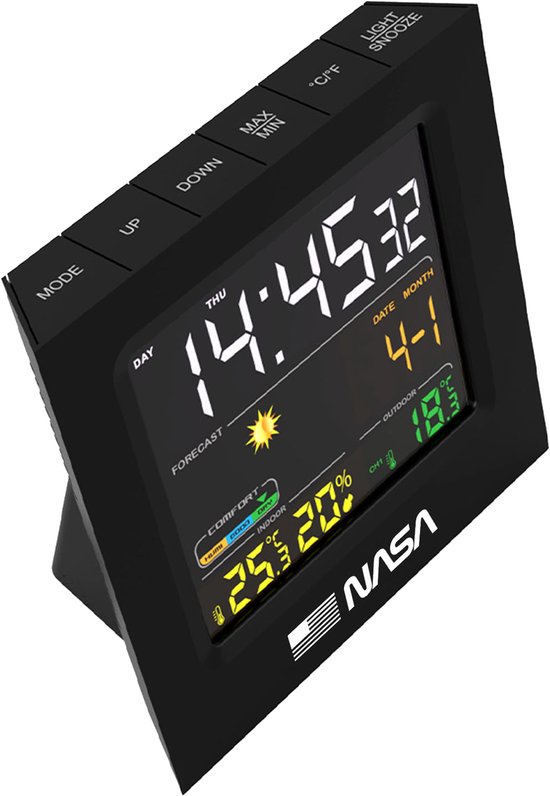 Nasa - NASA WSP1300 - Station Météo, Enceinte Bluetooth, Ecran LCD