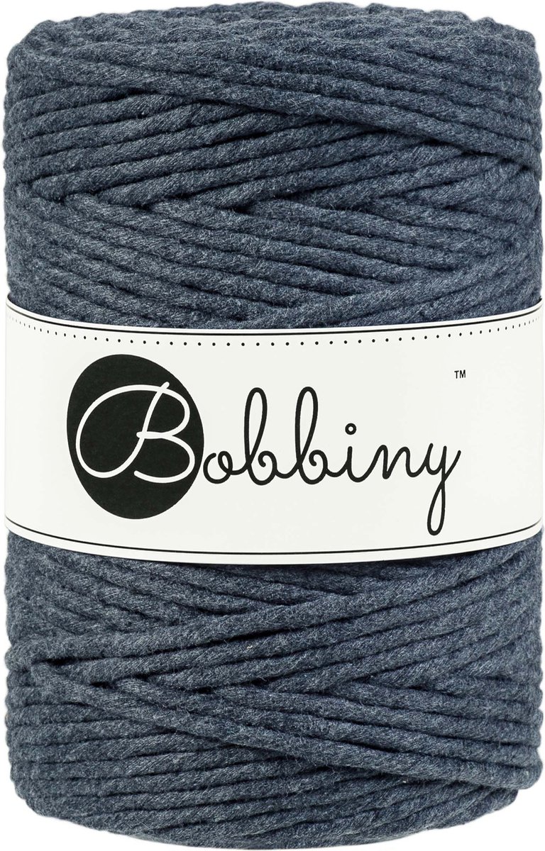 Bobbiny - Macramé - 5mm - Charcoal - Klos 100 meter