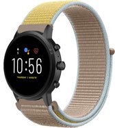 Nylon Smartwatch bandje - Geschikt voor  Fossil Gen 5 nylon band - camel - Strap-it Horlogeband / Polsband / Armband