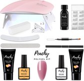 PEACHY ® Paris POLYGEL Kit- Mini UV Led Lamp- 1 Kleur CAMEO BROWN 30gr- Gellak- Nageldroger Nagellak set- Kit Polygel Starterspakket Starterpack Start pakket- Manicure set -Gel Nagellakset- N