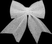 Decoratie strik glitters - 15x18cm - Kerst strik - 3-voudig assortiment - 3 Stuks
