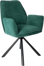 Fauteuil - Stoel - Design Stoel - Fauteuil - Relaxstoel - Zitmeubel - Loungestoel - Industrieel - Landelijk - Lounge - Antraciet - Groen - 82 cm hoog