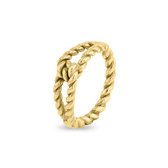 Xoo - Ringen - Statement ring - Chunky - Touw - gedraaid - Vintage - Roestvrijstaal - RVS - Goud - Maat 16
