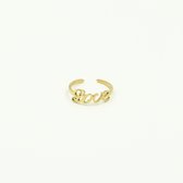 verstelbare ring  met de letter Love RVS Michelle