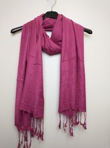 Lange dames pashmina sjaal Naiza fuchsia