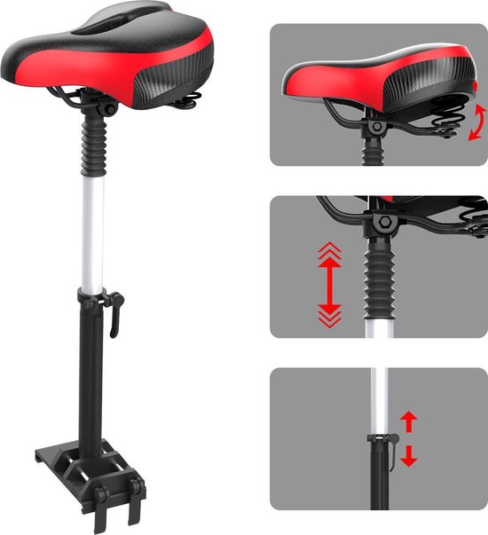 Zitting voor elektrische step, in hoogte verstelbaar zadel voor elektrische step, compatibel met Xiaomi M365 / M365PRO, e-scooter-accessoires, geen boren