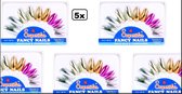 5x Doosje regenboog nepnagels - Nep nagels party thema feest festival