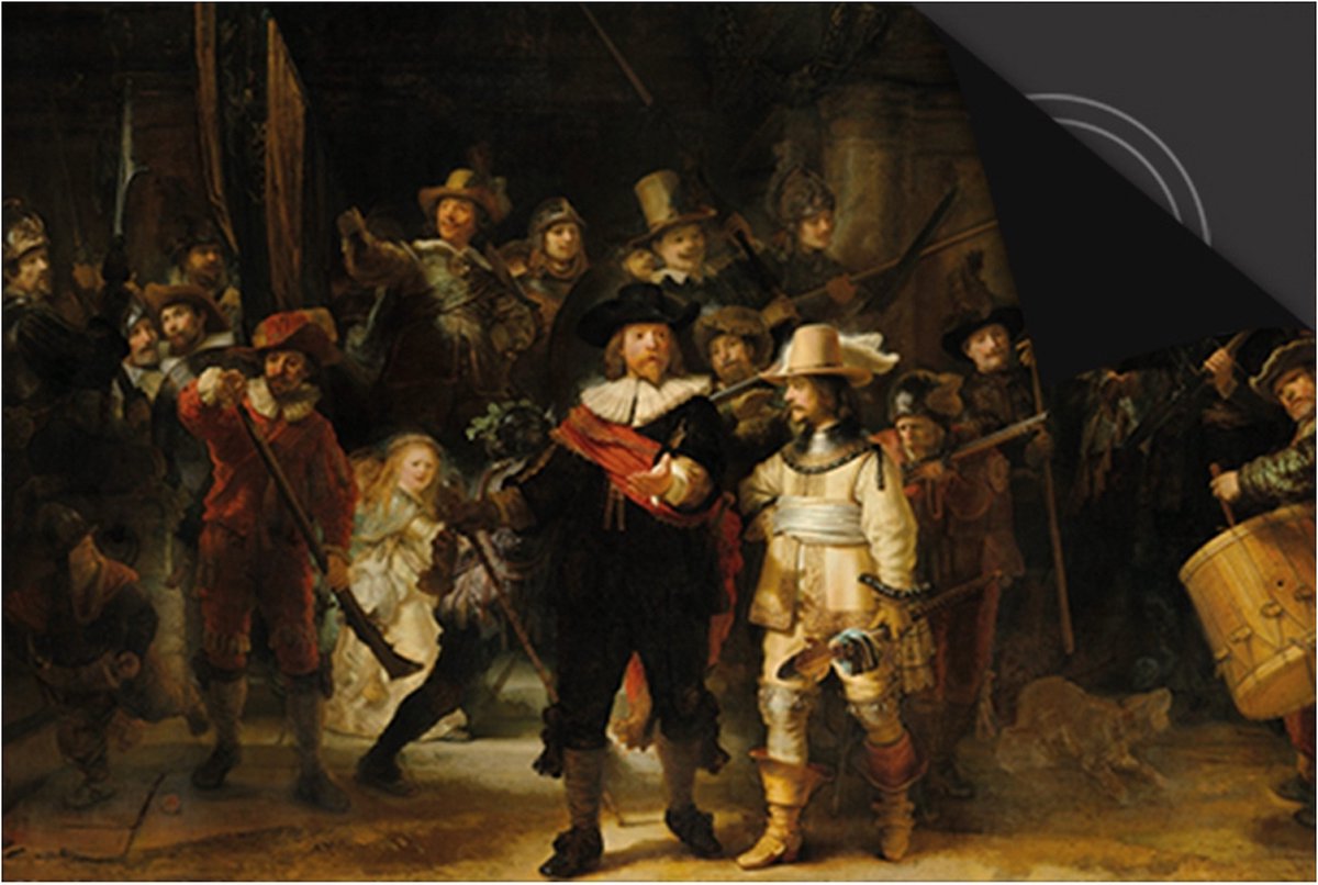 Inductie Beschermer Nachtwacht print Exclusief 78x52 cm