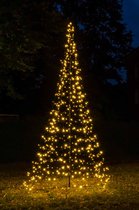 Fairybell LED Kerstboom voor buiten inclusief mast - 200 cm hoog - 300 LEDs - Warm wit