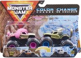 Monster Jam truck schaal 1:64 - color change 2-pack Monster Mutt Poodle & Monster Mutt Husky - monstertrucks 9 cm schaal 1:64