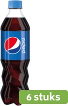 Frisdrank pepsi cola regular pet 0.50l - 6 stuks