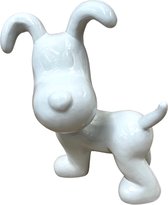 Hond - Decoratie beeld - Decoratie - Staand - Polyester - Wit - 28cm