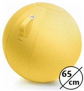 Backerz® Zitbal Linnen 65 CM - Zitballen met Hoes - Balanskruk – Luxe Yoga Bal - Ergonomische Bureaustoel Bal - Geel