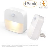 Nachtlampje Stopcontact - Plug and Play - met Bewegingssensor - met Dag en Nacht Sensor- voor Babykamer, Slaapkamer - 1 Stuks