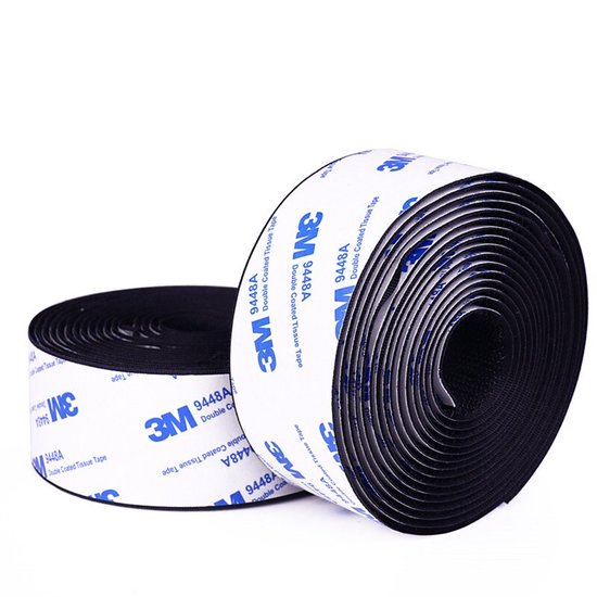 3M Zelfklevend Klittenband Rol - 1 Meter - 20mm breed - Zwart - 3M Tape -  Klittenband... | bol