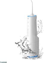 Tigrar Waterflosser- Elektrische Waterflosser met 4 Reinigingsstanden en 4 Opzetstukken – 360 ml Waterreservoir – incl. Travelbag – Waterproof - Monddouche –Draadloos - Wit