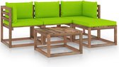 Decoways - 5-delige Loungeset met heldergroene kussens