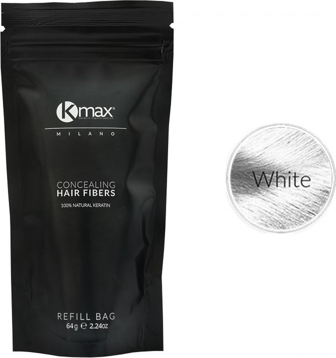 Kmax keratine haarvezels - Wit (64 gr)