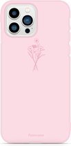 iPhone 13 Pro hoesje TPU Soft Case - Back Cover - Roze / veldbloemen