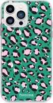 iPhone 13 Pro hoesje TPU Soft Case - Back Cover - Luipaard / Leopard print / Groen
