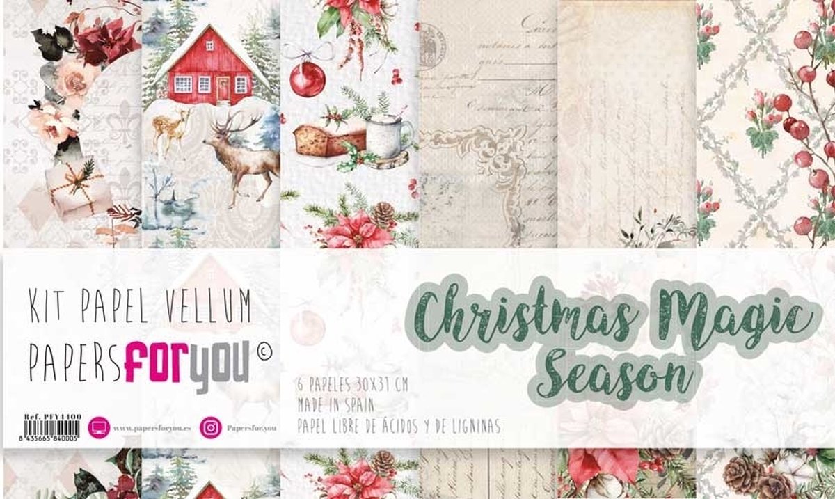 Christmas Magic Season 12x12 Inch Vellum Pack (6pcs) (PFY-4400)