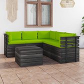 vidaXL 6-delige Loungeset met kussens pallet massief grenenhout