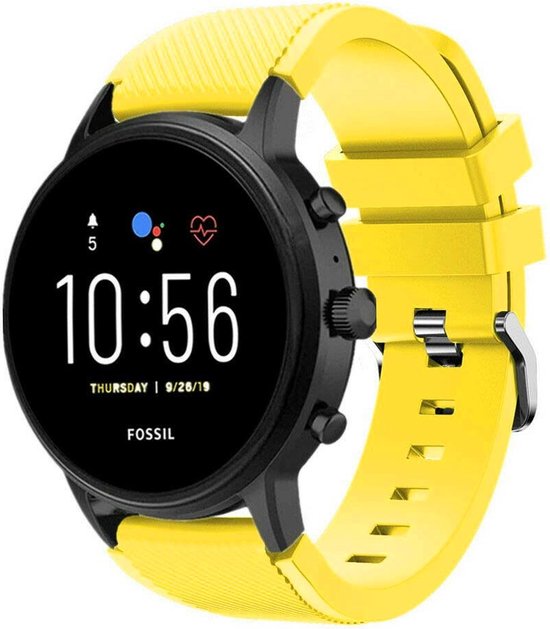 Strapit Siliconen swartwatch bandje geschikt voor Fossil Gen 5