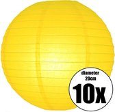 10 gele lampionnen met een diameter van 25cm