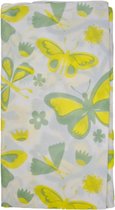 Tafelkleed LIDWINA vlinder print - Wit / Geel - Papier - 180 x 130 cm