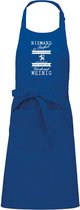 mijncadeautje - luxe schort - Niemand is perfect - Peugeot - Royal Blue
