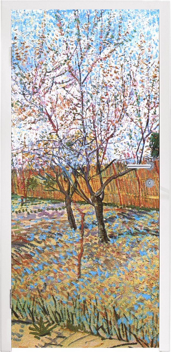 Afbeelding van product StickerSnake  Deursticker Bloeiende perzikboom - Vincent van Gogh - 85x215 cm - Deurposter