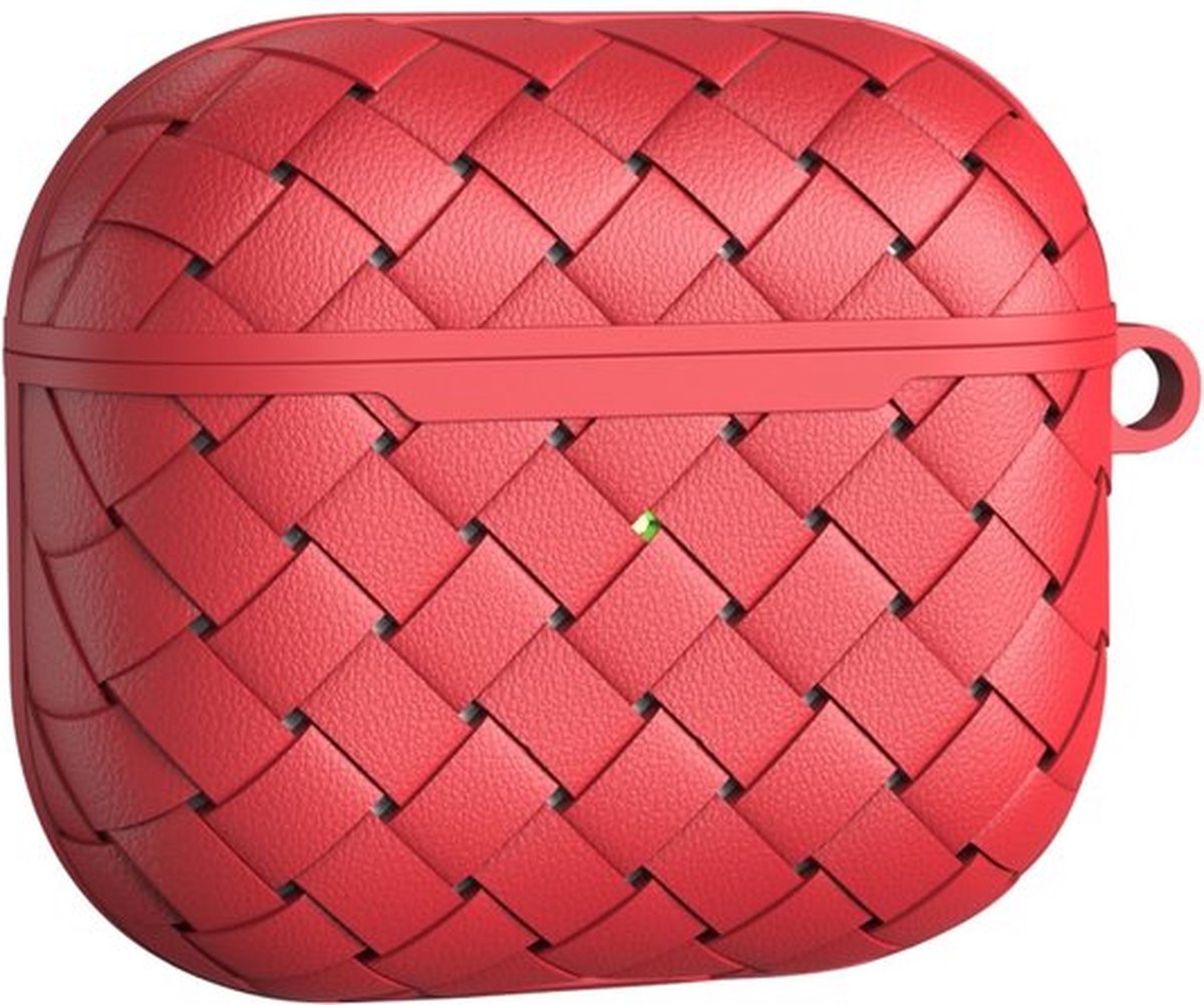 By Qubix AirPods 3 hoesje - TPU - Woven series - Rood