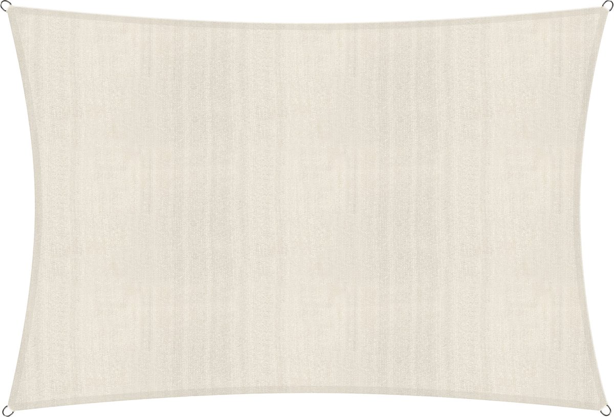 Vierkante luifel van Lumaland incl. spankoorden|Vierkant 4 x 5 m| 160 g/m² - cream