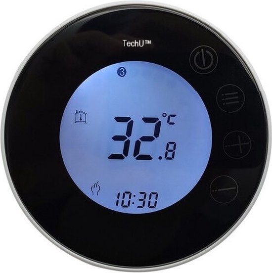 TechU™ Smart Thermostat Rond – Zwart – Application gratuite, Wifi, Google  Assistant &... | bol.com