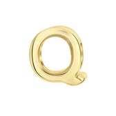 Gerecycled stalen goldplated charm letter - q
