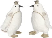 Deux pingouins - 23 x 18 x 31 cm - Wit