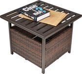 Medina Adamsdale Rotan Tafel - Bruin - Staal, Pe, Rattam - 21,85 cm x 21,85 cm x 18,11 cm