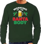 Santa body foute Kersttrui - groen - heren - Kerstsweaters / Kerst outfit M