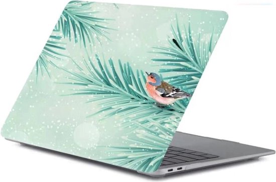 Foto: Laptophoes geschikt voor macbook air 13 inch hoes case voor air 2020 a2179 bladeren groen