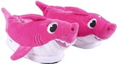 Kinder pantoffels/sloffen Baby Shark roze - Haaien dieren pantoffels voor kinderen 23-24
