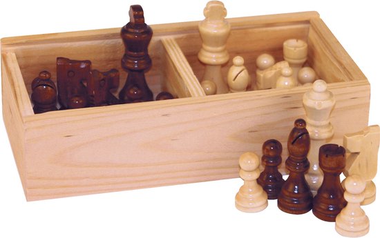 Afbeelding van het spel 32x stuks houten schaakstukken - Schaakspel - Schaken voor kinderen en volwassenen